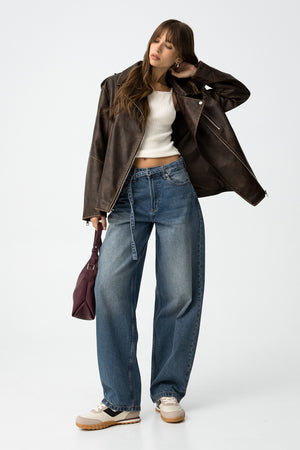 Tiffosi Ava Balloon Fit Jeans, Dark Blue
