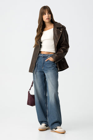 Tiffosi Ava Balloon Fit Jeans, Dark Blue