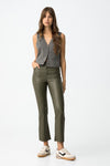 Tiffosi Megan Cropped Flare Trousers, Green
