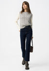 Tiffosi Megan Cropped Flare Jeans, Dark Blue