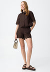 Tiffosi Embroidered Floral Detail Shorts, Brown