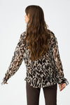Tiffosi Leopard Print Button Up Collared Blouse, Brown