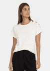 Tiffosi T-Shirt with Button Detail, White