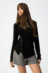 Tiffosi Chilli Long Sleeve Button Side T-Shirt, Black