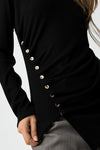 Tiffosi Chilli Long Sleeve Button Side T-Shirt, Black