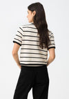 Tiffosi Harlow Striped Cardigan and Vest Top, Cream