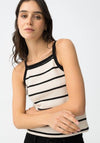 Tiffosi Harlow Striped Cardigan and Vest Top, Cream