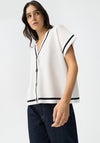 Tiffosi Button Up Contrast V-Neck Cardigan, White