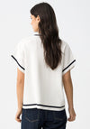 Tiffosi Button Up Contrast V-Neck Cardigan, White