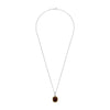 Ti Sento Brown Stone Cushion Cut Pendant Necklace, Silver