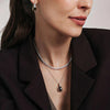 Ti Sento Brown Stone Cushion Cut Pendant Necklace, Silver