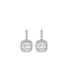 Ti Sento CZ Cushion Cut Hoop Earrings, Silver