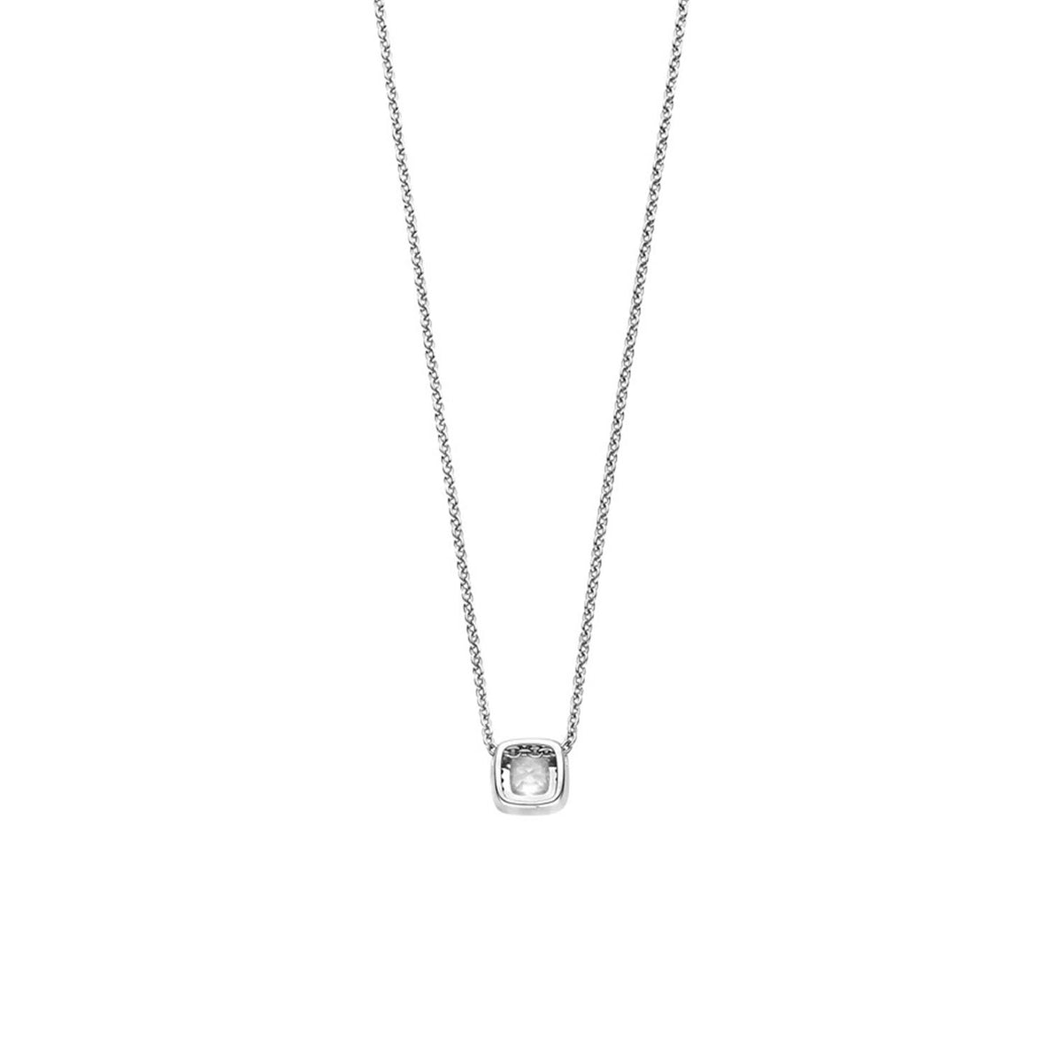 Ti Sento CZ Cushion Cut Necklace, Silver