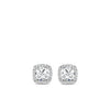 Ti Sento CZ Cushion Cut Stud Earrings, Silver