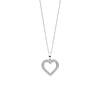 Ti Sento CZ Heart Silhouette Pendant Necklace, Silver