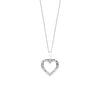 Ti Sento CZ Heart Silhouette Pendant Necklace, Silver