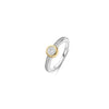 Ti Sento CZ Round Gold Trim Ring, Silver