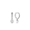 Ti Sento CZ Round Hoop Earrings, Silver