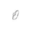 Ti Sento CZ Round Stone Ring, Silver
