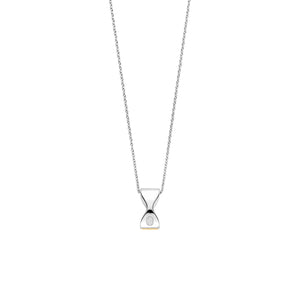 Ti Sento CZ Twisted Necklace, Silver