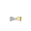 Ti Sento CZ Twisted Ring, Gold & Silver