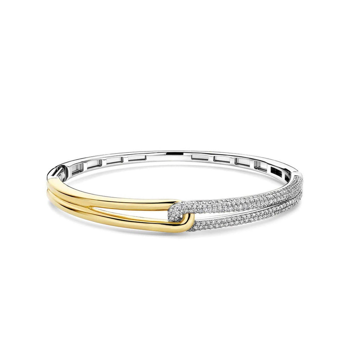Ti Sento Interlocking Circles Bangle, Silver