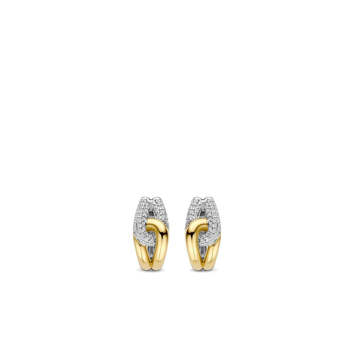 Ti Sento Interlocking Circle Hoop Earrings, Silver