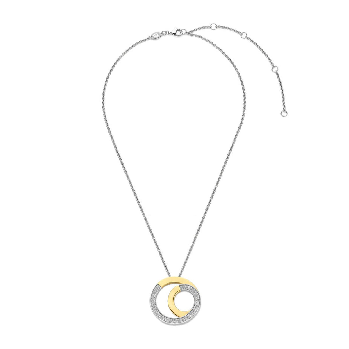 Ti Sento Interlocking Circles Necklace, Silver