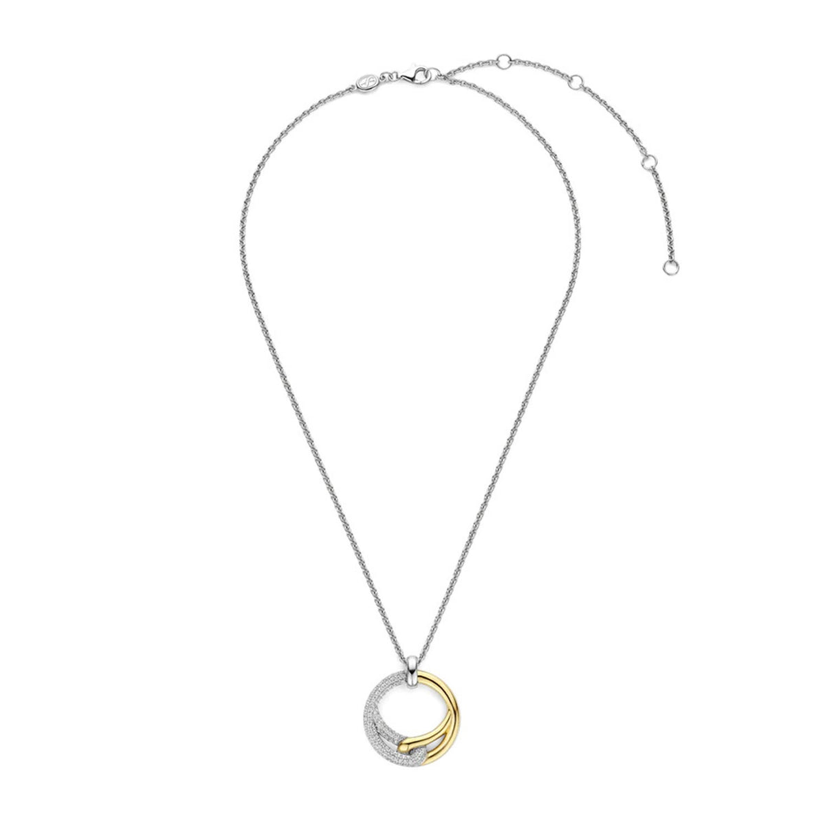 Ti Sento Interlocking Ribbon Pendant Necklace, Gold & Silver