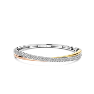 Ti Sento Intertwined Ring Bangle, Silver