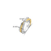 Ti Sento Intertwined CZ Band Ring, Silver & Gold, Size 58