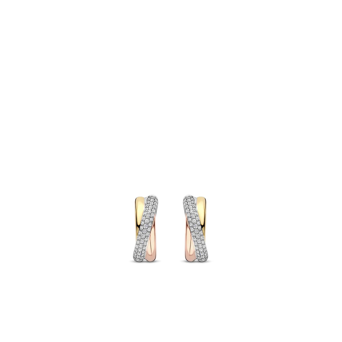 Ti Sento Intertwined Ring Hoop Earrings, Silver