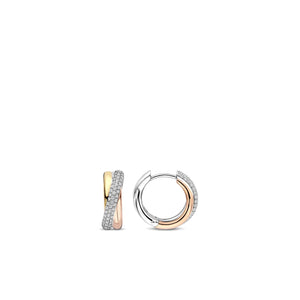 Ti Sento Intertwined Ring Hoop Earrings, Silver