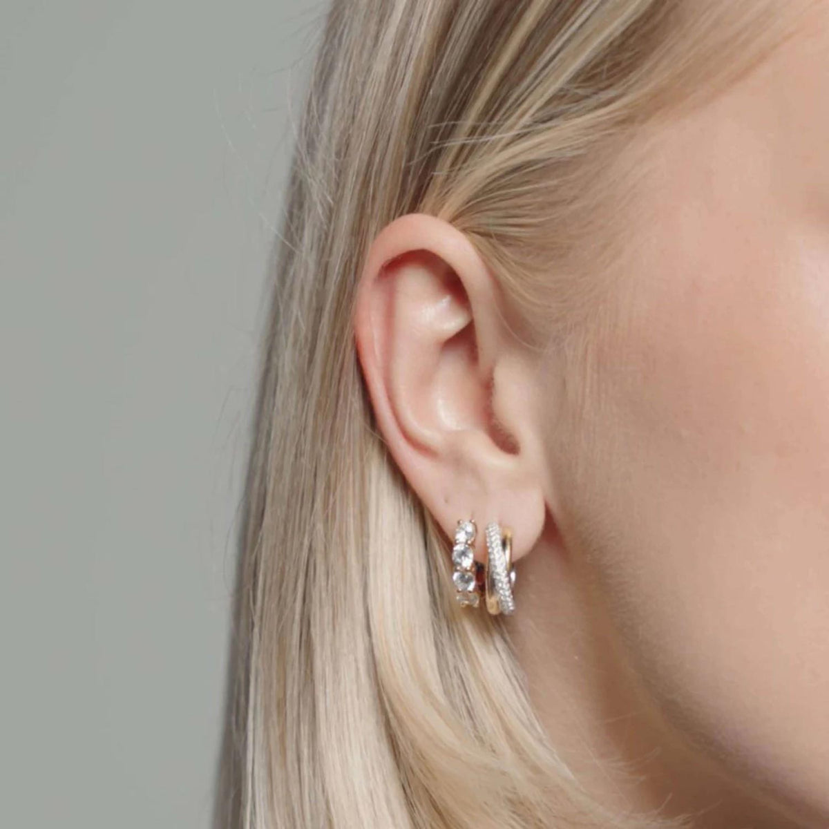 Ti Sento Intertwined Ring Hoop Earrings, Silver