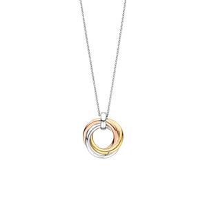 Ti Sento Intertwined Ring Necklace, Silver