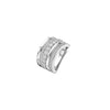 Ti Sento Large Layered CZ Ring, Silver, Size 56