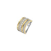 Ti Sento Large Layered CZ Ring, Gold