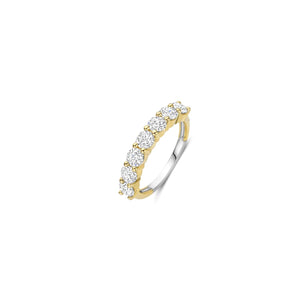 Ti Sento Large Pavé Ribbon Ring, Gold