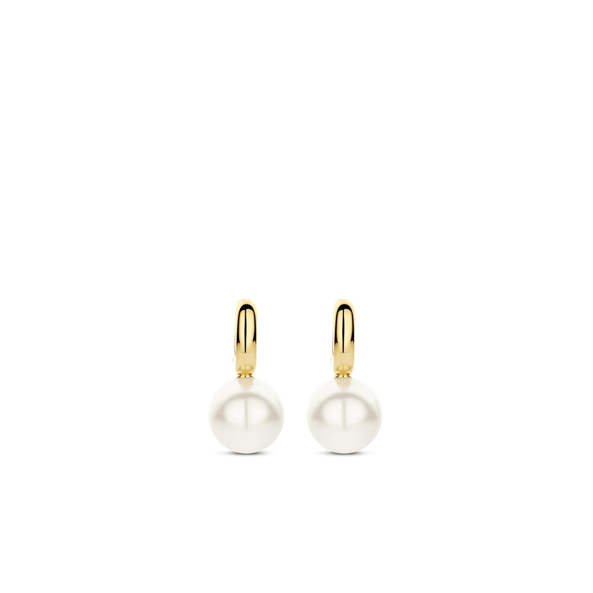 Ti Sento Large Pearl Hoop Earrings, Gold