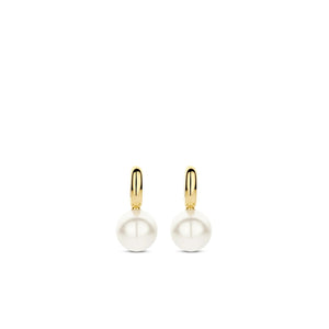 Ti Sento Large Pearl Hoop Earrings, Gold