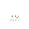 Ti Sento Large Pearl Hoop Earrings, Gold