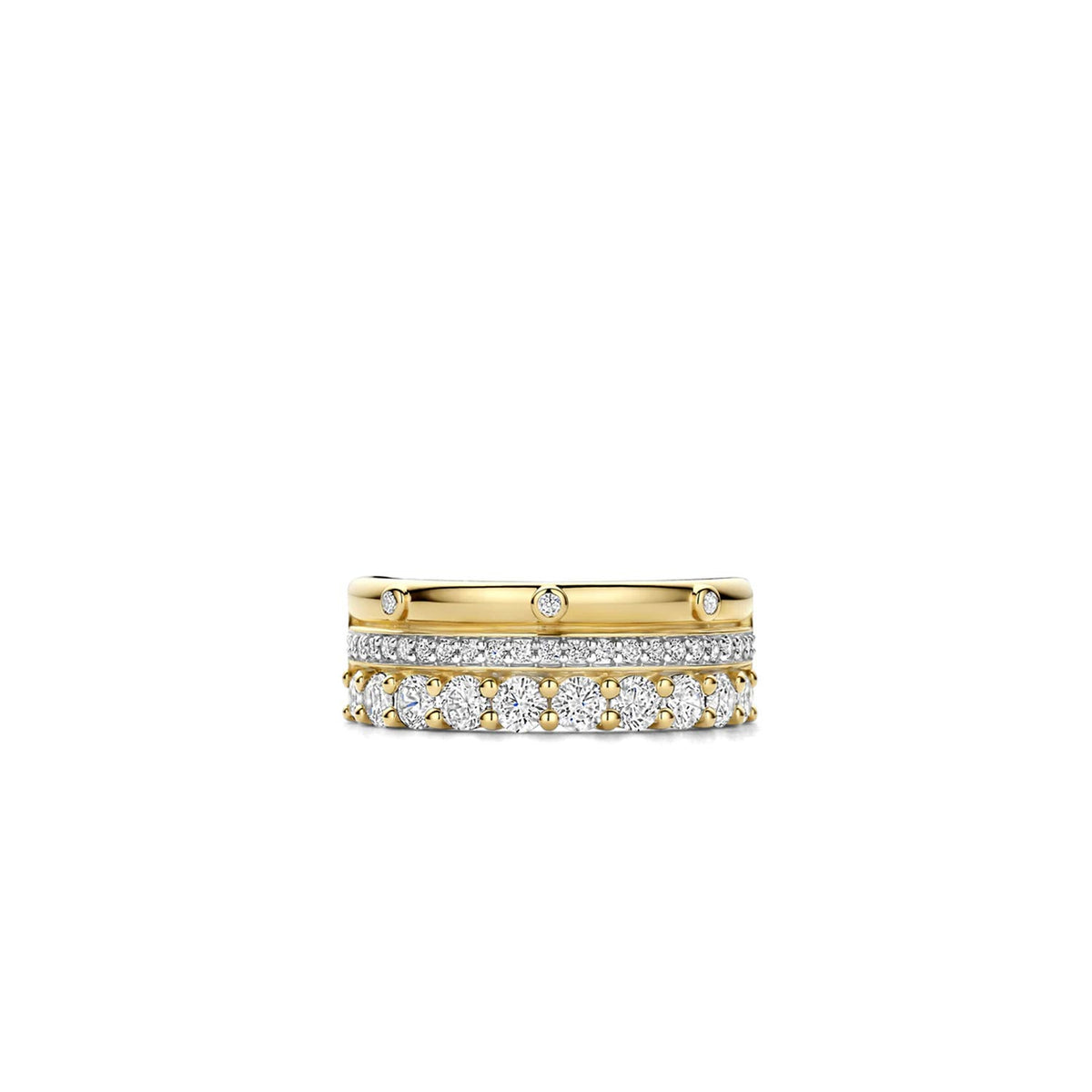 Ti Sento Layered CZ Ring, Gold