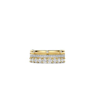 Ti Sento Layered CZ Ring, Gold