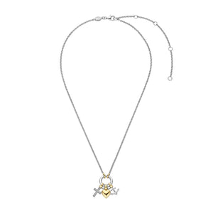 Ti Sento Love Faith & Hope Charm Pendant Necklace, Gold & Silver