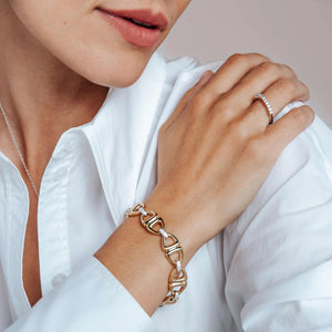 Ti Sento Open Triangle Link Bracelet, Gold