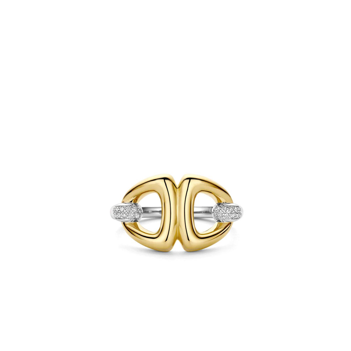 Ti Sento Open Triangle Ring, Gold & Silver