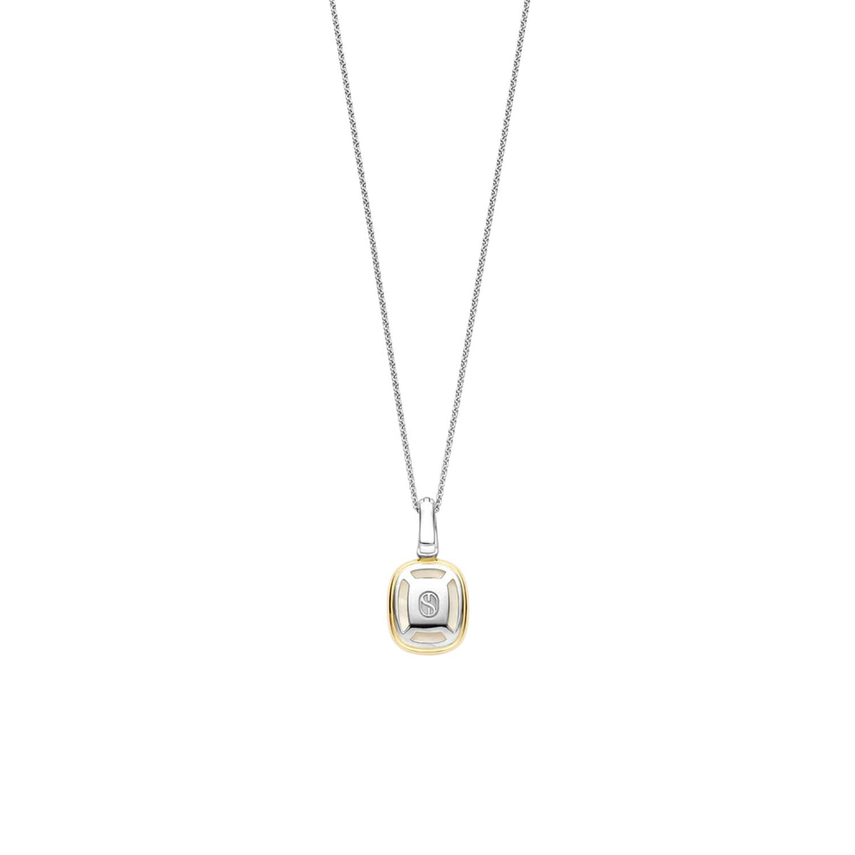 Ti Sento Pearl & CZ Cushion Cut Pendant Necklace, Silver