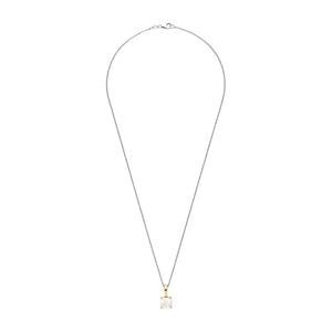 Ti Sento Pearl Cushion Cut Pendant Necklace, Gold