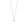 Ti Sento Pearl Cushion Cut Pendant Necklace, Gold