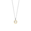 Ti Sento Pearl & CZ Cushion Cut Pendant Necklace, Silver